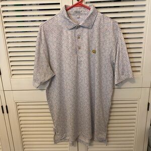 Peter Millar Masters Blue and Pink Patterned Polo